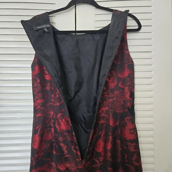 Carmen Marc Valvo Beaded Floral Dress Size 8 - Picture 9 of 13